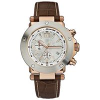 Guess horlogeband A47007G1 Leder Bruin + wit stiksel