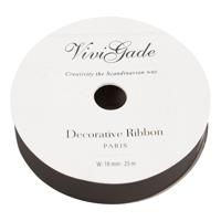 Creativ Company Cadeaulint, b: 18 mm, matt, zwart, 25 m/ 1 rol