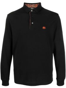 ETRO Pegaso-embroidered cotton polo shirt - Noir