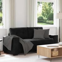 Loveseat bank 140 cm fluweel zwart