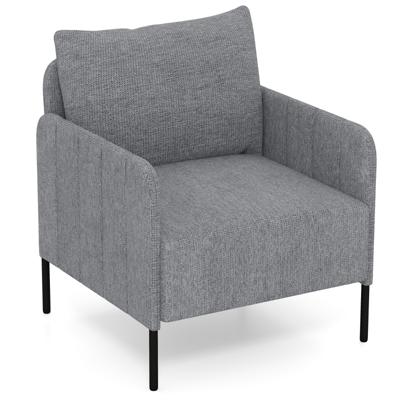 Fauteuil Woonkamer Eenpersoonsbank met Kussens Loungefauteuil met Verstelbare Voetsteunen 73 x 79 x 79 cm Grijs