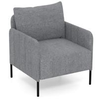 Fauteuil Woonkamer Eenpersoonsbank met Kussens Loungefauteuil met Verstelbare Voetsteunen 73 x 79 x 79 cm Grijs