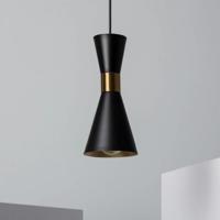 Hanglamp zwart &apos;Jagger&apos; modern zwart goud e27 Retro 150mm