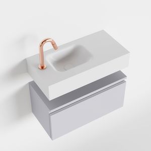 MONDIAZ ANDOR 60cm toiletmeubel cale. LEX 60cm wastafel talc links 1 kraangat