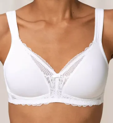 BH zonder beugel - Modern Lace+ Cotton N - Kanten Katoenen niet voorgevormde bh - Brede zachte bandjes