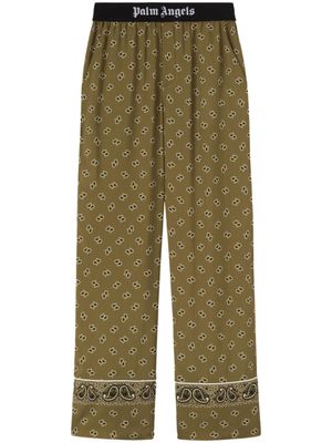 Palm Angels pantalon droit à imprimé cachemire - Vert