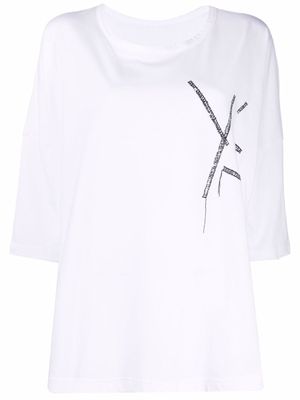 Y's t-shirt à logo imprimé - Blanc