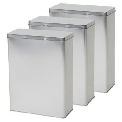 Opbergblik - 5x - zilver - 19x9x25 cm - voorraadblikken - voorraadbussen - - 3.8 liter - bewaarblik