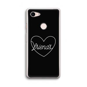 Friends heart black: Google Pixel 3 Transparant Hoesje