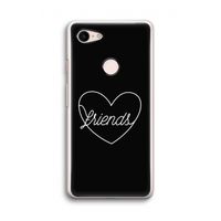 Friends heart black: Google Pixel 3 Transparant Hoesje