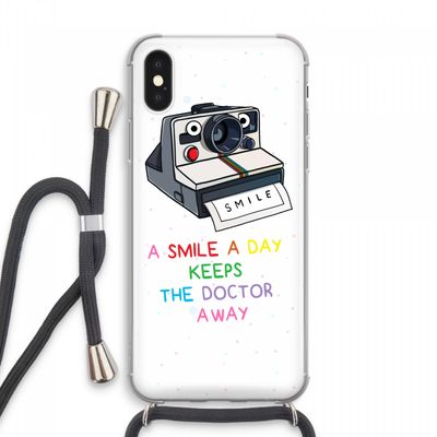 Smile: iPhone XS Max Transparant Hoesje met koord