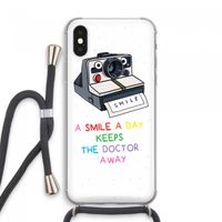 Smile: iPhone XS Max Transparant Hoesje met koord