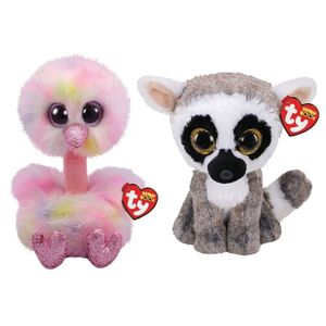 Ty - Knuffel - Beanie Buddy - Avery Ostrich & Linus Lemur