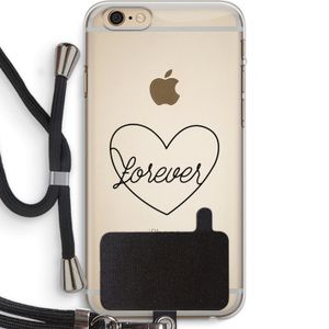Forever heart black: iPhone 6 PLUS / 6S PLUS Transparant Hoesje met koord