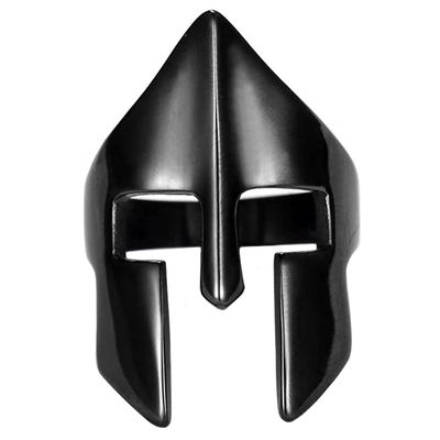 Herenring edelstaal Spartan Mask Black-19mm