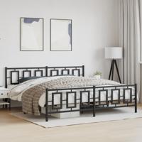 Bedframe met hoofd- en voeteneinde metaal zwart 193x203 cm