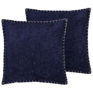 Beliani MELUR - Sierkussen-Blauw-Viscose