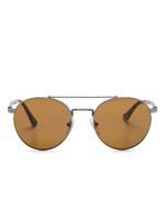 Persol tortoiseshell-effect round-frame sunglasses - Argent - thumbnail