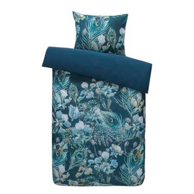 Royal dekbedovertrek Amari botanisch - blauw - 140x200/220 cm - Leen Bakker