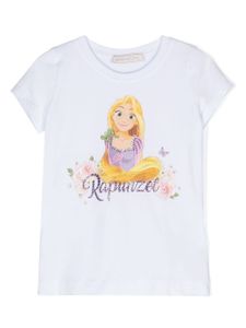 Monnalisa t-shirt imprimé à ornements en cristal - Blanc