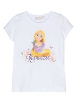 Monnalisa t-shirt imprimé à ornements en cristal - Blanc