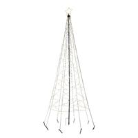 Vlaggenmast kerstboom met ster - verlichting - 480 leds - D100 x H320 cm - warm wit