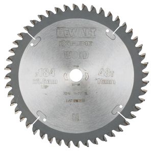 DeWalt Accessoires Cirkelzaagblad 184x16x48t, trapezium, negatief 5°, kerf 2,6mm - DT4092-QZ