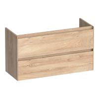 Brauer Inspire - Onderkast Ondiep - 100 cm - met 2 Softclose Lades Greeploos en 1 Sifon Uitsparing - Forest Wheat