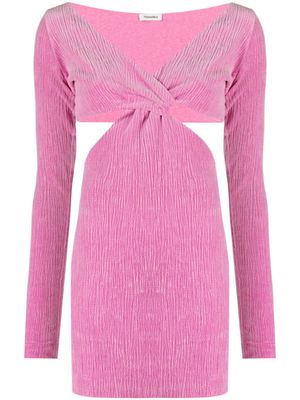 Nanushka robe en velours Desta à découpes - Rose