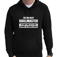 The best grillmaster bbq cadeau hoodie zwart voor heren - thumbnail