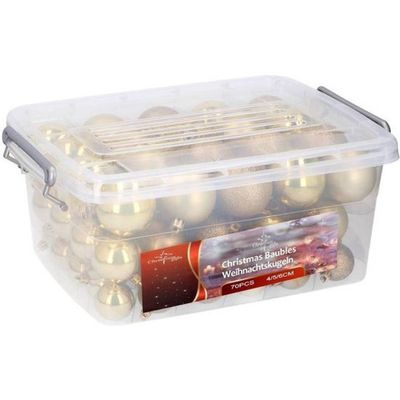 Christmas Gifts kerstballen 4-6 cm kunststof goud 70 stuks