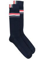 Thom Browne chaussettes à détail de rayures - Bleu