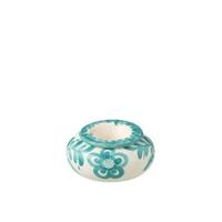 J-Line Ashtray Granada Ceramic White|Aqua Large - thumbnail