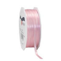 1x Luxe roze satijnen lint rollen 0,6 cm x 50 meter cadeaulint verpakkingsmateriaal - Cadeaulinten - thumbnail