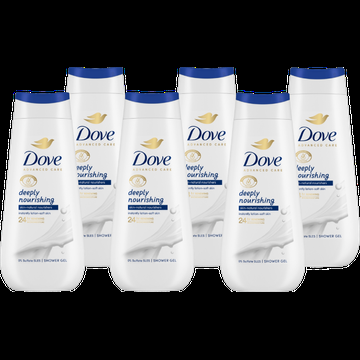 Dove Advanced Care Verzorgende Douchegel Deeply Nourishing 225 ml 6 stuks bij Jumbo