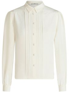 ETRO blouse en soie à détails nervurés - Blanc