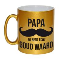 Papa je bent echt goud mok / beker goud 330 ml - Vaderdag cadeau