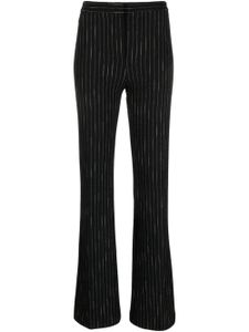 PINKO pantalon de tailleur évasé à fines rayures - Noir