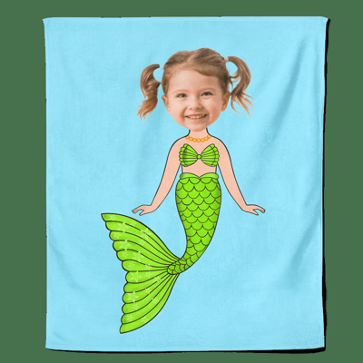 Cartoon Fleecedeken Mermaid - Pillow Buddies