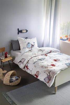 Beddinghouse Beddinghouse x Hanneke de Jager Dekbedovertrek Whaletastic - Blauw 100x135 cm