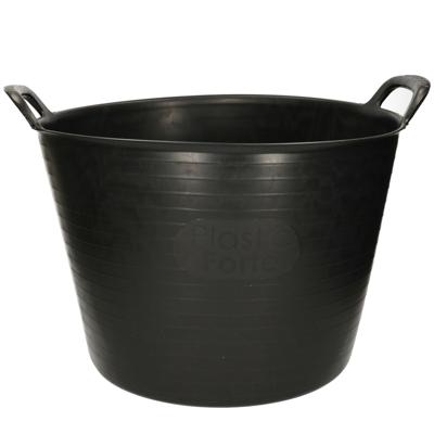 Plasticforte Flexibele kuip emmer - wasmand - rond - zwart - 42 liter - Opbergmanden