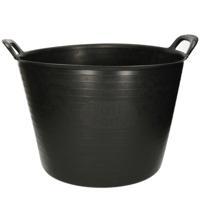 Plasticforte Flexibele kuip emmer - wasmand - rond - zwart - 42 liter - Opbergmanden
