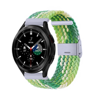 Braided nylon bandje - Groen / lichtgroen - Samsung Galaxy Watch 4 Classic - 42mm / 46mm - thumbnail