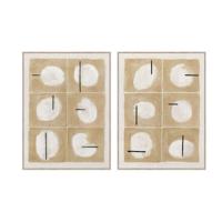 Schilderij Home ESPRIT Wit Zwart Beige Modern Met reliëf Stads 90 x 4 x 120 cm (2 Stuks)