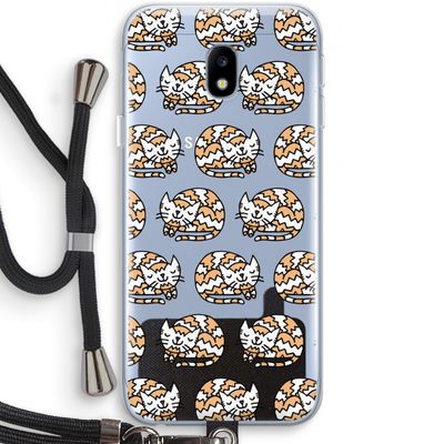 Slapende poes: Samsung Galaxy J3 (2017) Transparant Hoesje met koord