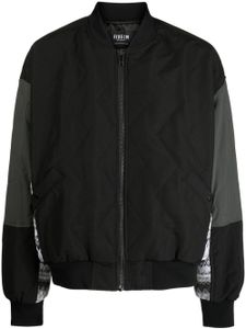 FIVE CM veste bomber à empiècement en maille - Noir