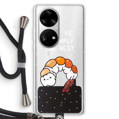 You're Shrimply The Best: Huawei P50 Pro Transparant Hoesje met koord