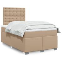 Boxspringbed met matras kunstleer cappuccinokleurig 120x190 cm