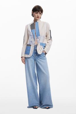 Patchwork blazer - WHITE - S