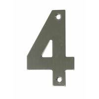 AMIG Huisnummer 2 - massief Inox RVS - 10cm - incl. bijpassende schroeven - zilver